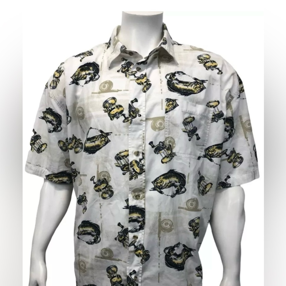 Michael Austin SS Fishing Rods Fish Shirt XXL